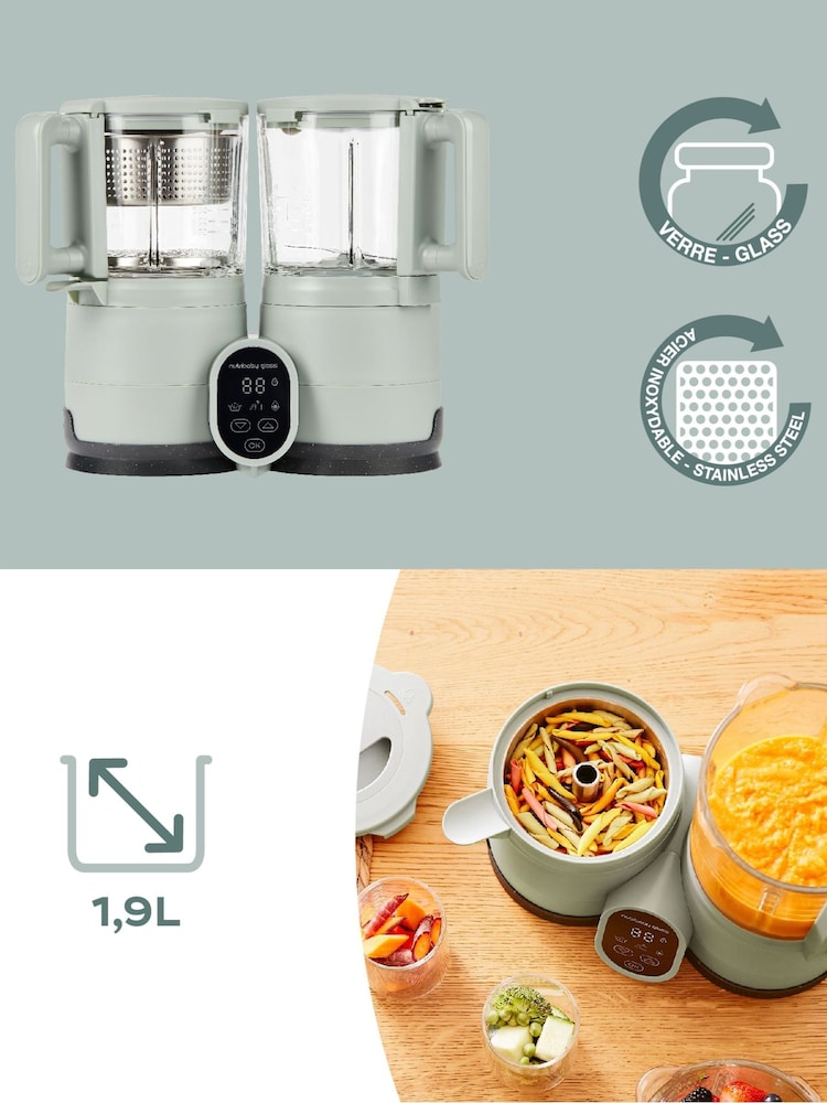 Babymoov Grey Nutribaby Glass Digital 4 in 1 Steam Mix Heat and Processor - Image 2 of 4