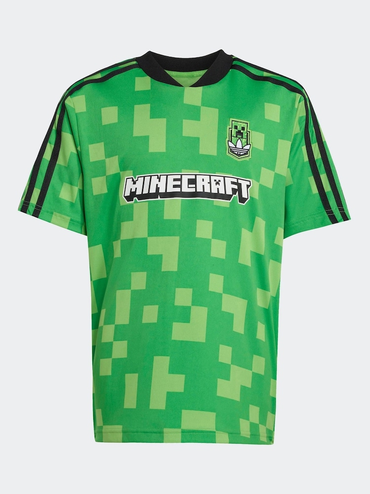 adidas Originals Green Minecraft Football T-Shirt - Image 6 of 6