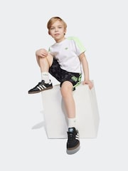 adidas Originals White/Black x Minecraft Little Kids Shorts and T-Shirt Set - Image 3 of 8