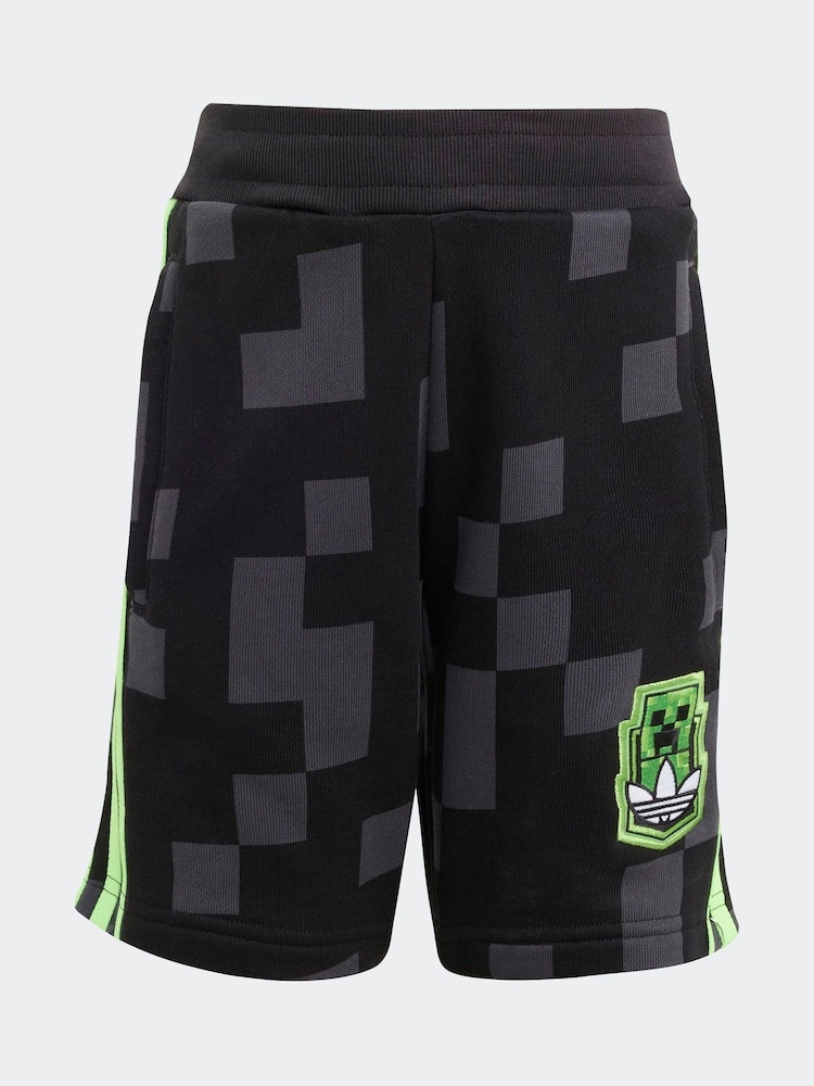 adidas Originals White/Black x Minecraft Little Kids Shorts and T-Shirt Set - Image 8 of 8