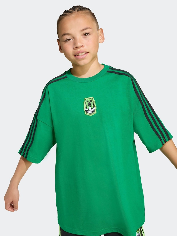 adidas Originals Green x Minecraft Graphic T-Shirt Kids - Image 1 of 5