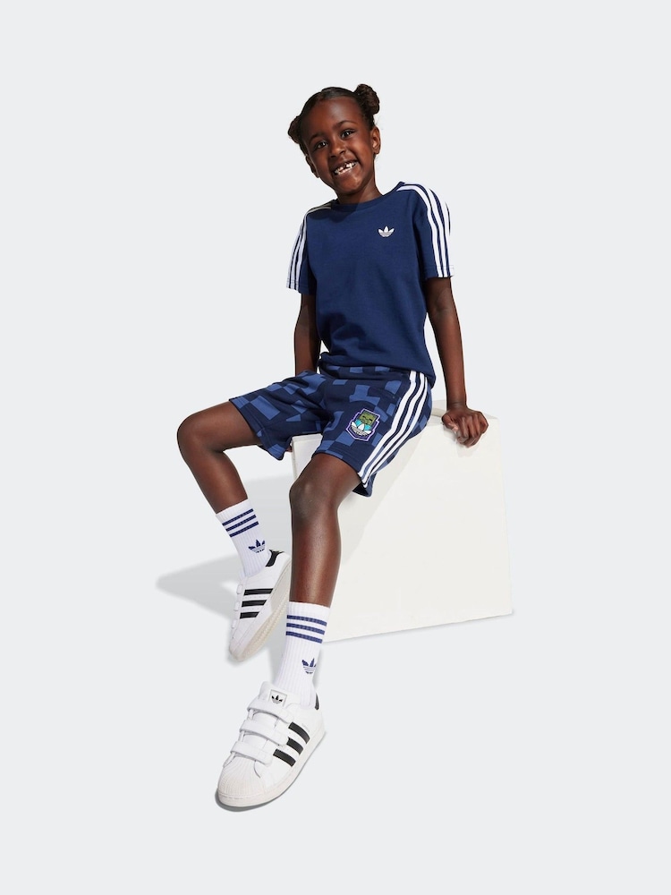 adidas Originals Navy x Minecraft Little Kids T-Shirt and Shorts Set - Image 1 of 7