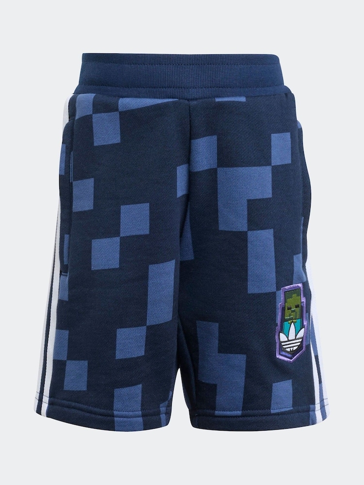 adidas Originals Navy x Minecraft Little Kids T-Shirt and Shorts Set - Image 7 of 7
