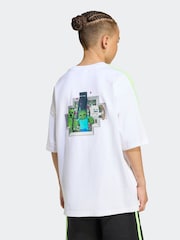 adidas Originals White x Minecraft Graphic T-Shirt Kids - Image 2 of 6