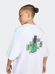 adidas Originals White x Minecraft Graphic T-Shirt Kids - Image 5 of 6
