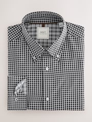 Grey Check/Gingham Regular Fit Single Cuff Easy Care Smart Shirts 2 Pack - Image 2 of 5