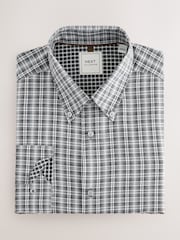 Grey Check/Gingham Regular Fit Single Cuff Easy Care Smart Shirts 2 Pack - Image 3 of 5