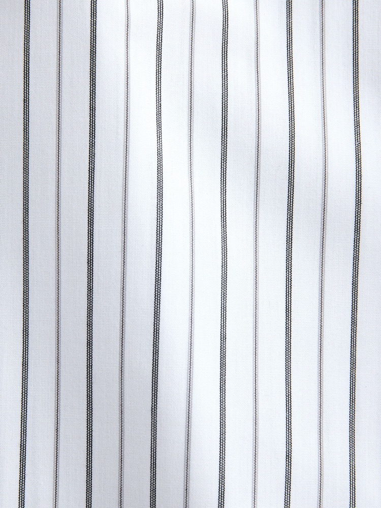 White Stripe/Charcoal Print Slim Fit Single Cuff Easy Care Smart Shirts 2 Pack - Image 12 of 12 White Stripe/Charcoal Print Slim Fit Single Cuff Easy Care Smart Shirts 2 Pack - Image 12 of 12