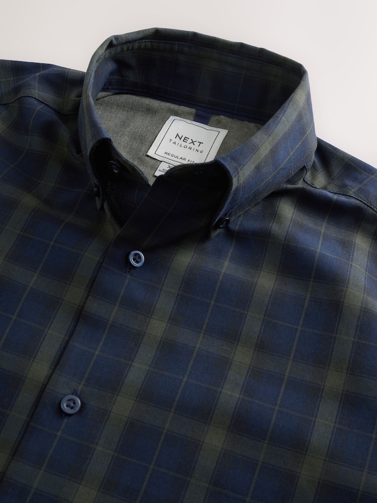 Vert olive/ Blackwatch à carreaux - Easy Iron Manche courte Chemises Oxford Chemises 2 Lot - Image 11 de 11 Vert olive/ Blackwatch à carreaux - Easy Iron Manche courte Chemises Oxford Chemises 2 Lot - Image 11 de 11