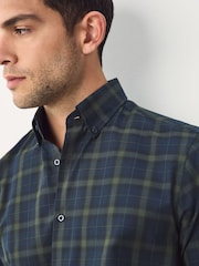 Olive Green/ Blackwatch Check - Easy Iron Short Sleeve Oxford Shirts 2 Pack - Imagen 6 de 8