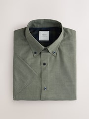 Olive Green/ Blackwatch Check - Easy Iron Short Sleeve Oxford Shirts 2 Pack - Imagen 7 de 8