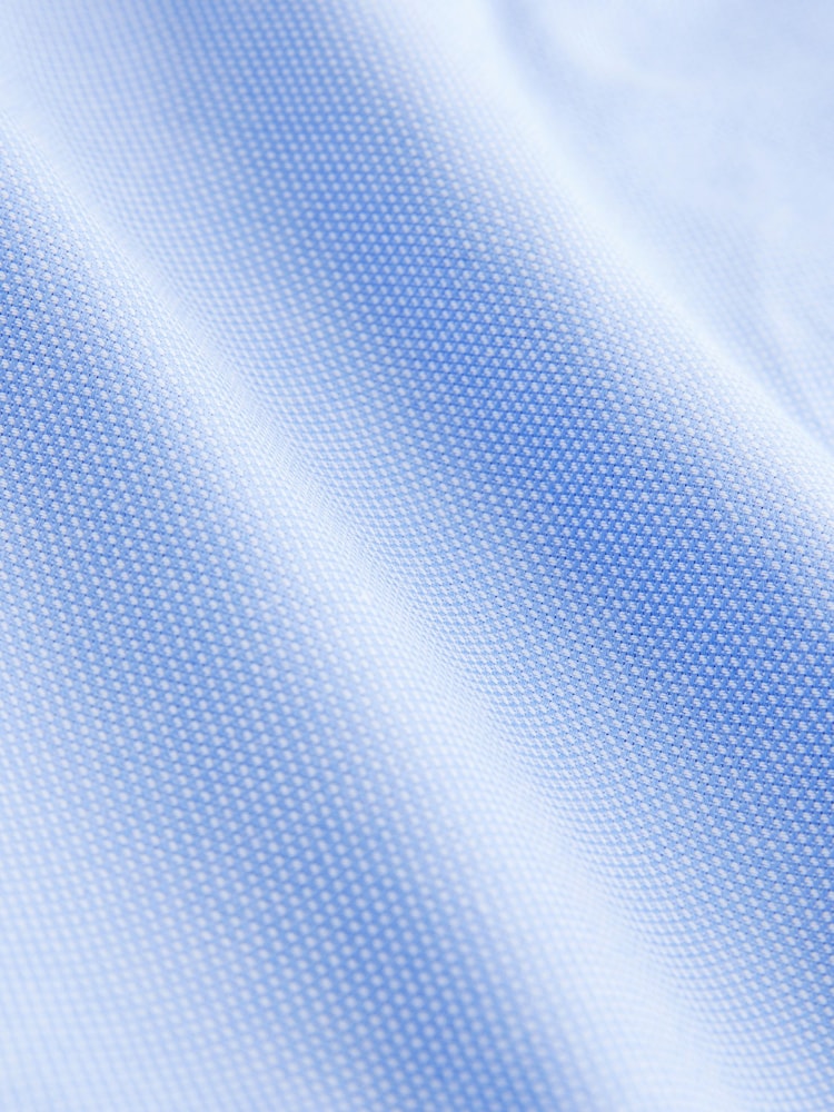 Bleu texturé/rayé - Lot de 2 chemises élégantes faciles d’entretien à manchette simple - Image 11 sur 11