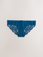 Black Floral Print Brazilian No VPL Lace Back Briefs 5 Pack - Image 5 of 8