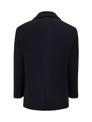 Skopes Blue Tailored Fit Double Breasted Russell Pea Coat - Image 7 of 7