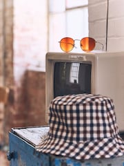 Gold Orange Round Sunglasses - Image 2 of 5