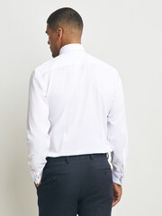 White/Pink with Pocket Square Slim Fit Occasion Shirt And Tie - Image 3 of 7
