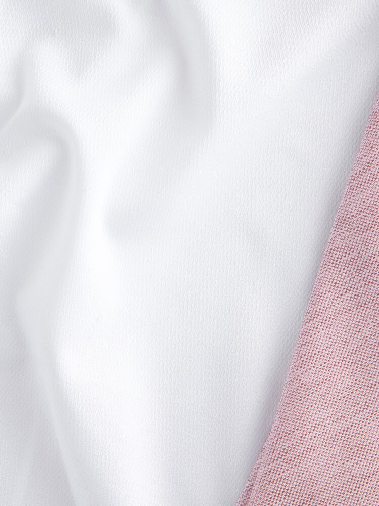 White/Pink with Pocket Square Slim Fit Occasion Shirt And Tie - Image 7 of 7