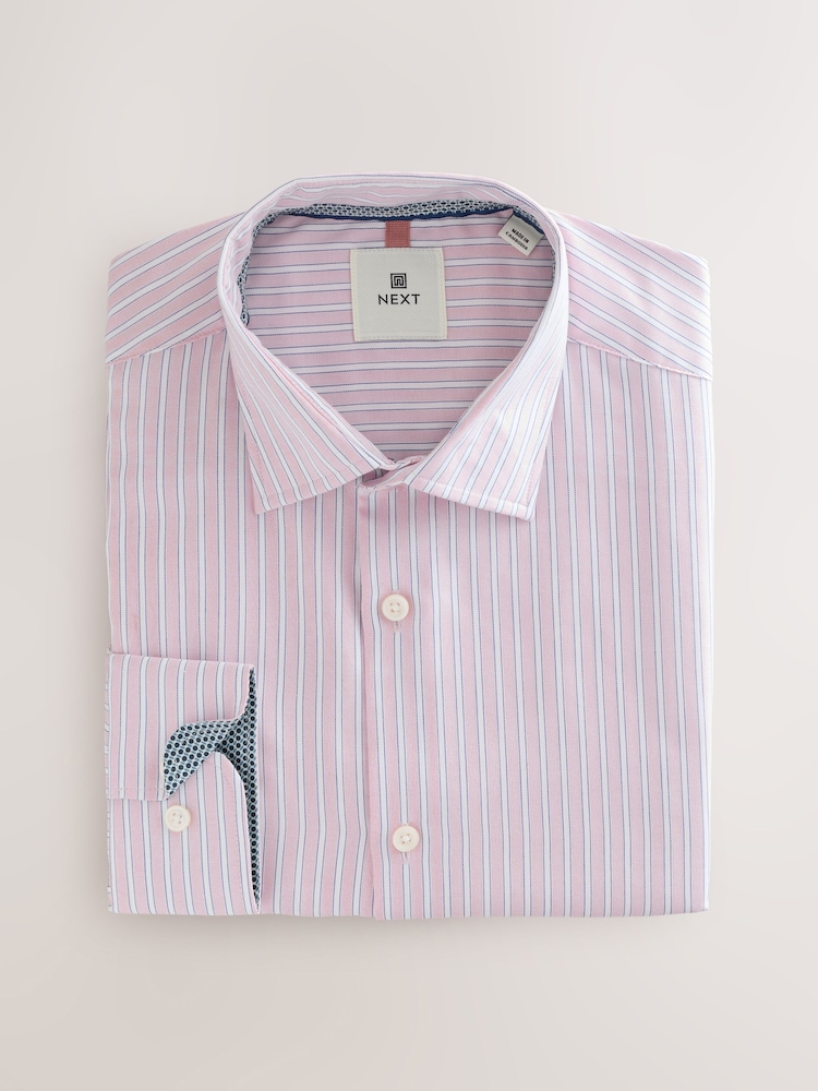 Listra de Bengala Rosa - Ajuste regular - Camisa de manga comprida de algodão 100% - Imagem 6 de 6