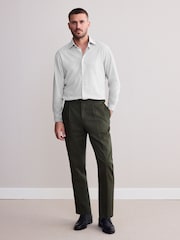 Light Grey Check Slim Fit Signature Premium Textured Shirt - Image 2 of 7