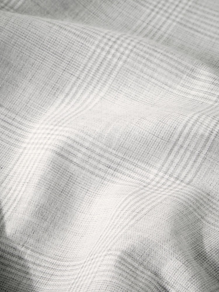 Light Grey Check Slim Fit Signature Premium Textured Shirt - Image 7 of 7 Light Grey Check Slim Fit Signature Premium Textured Shirt - Image 7 of 7