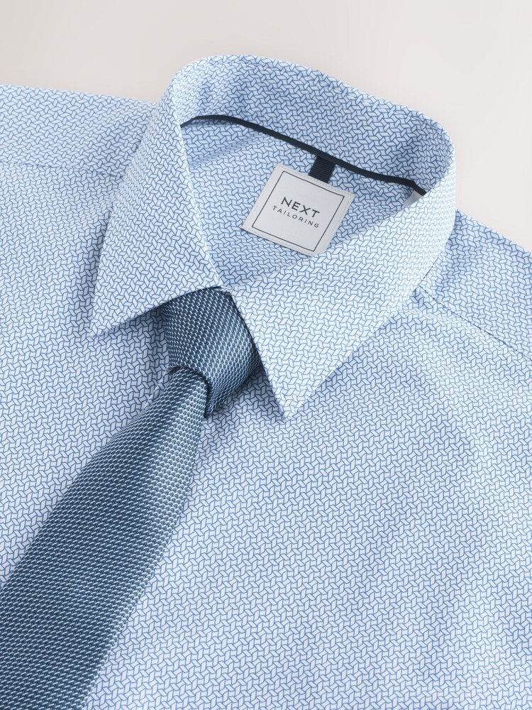Navy Regular Fit Shirt and Tie Pack - Image 2 of 3