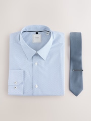 Navy Regular Fit Shirt and Tie Pack - Image 6 of 8