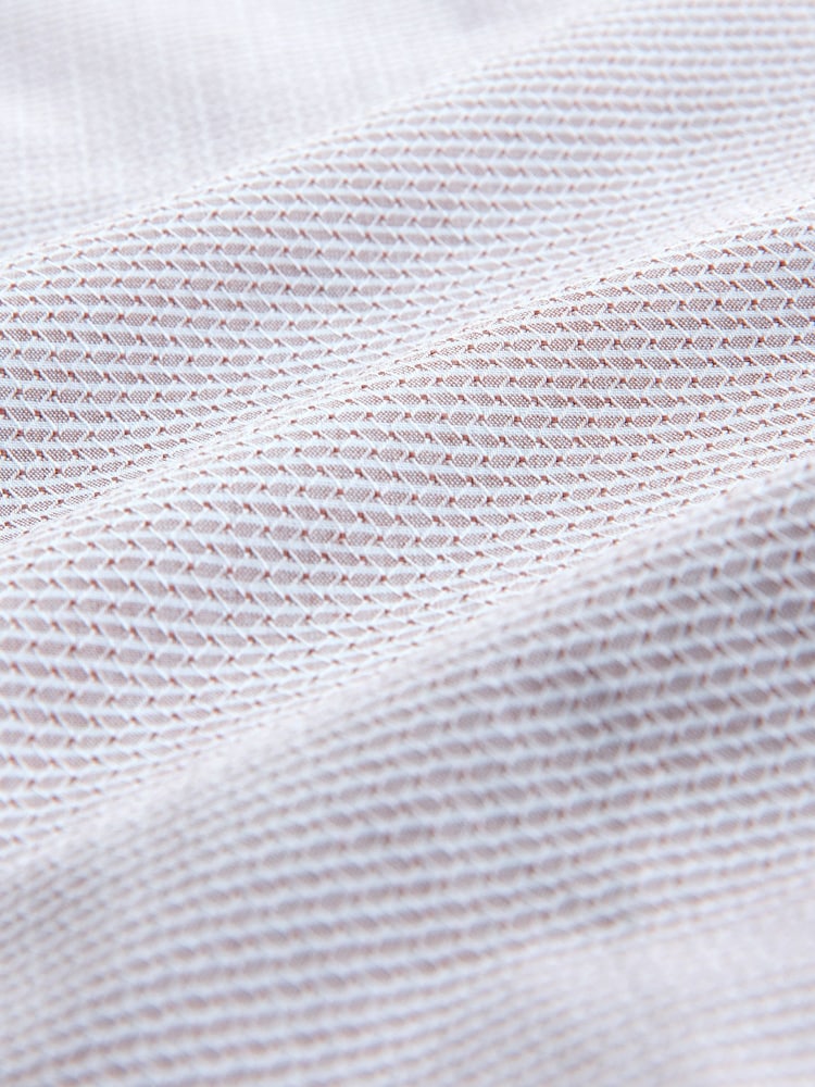 Neutral Brown Texture Slim Fit Trimmed Easy Care Double Cuff Shirt - Image 2 of 3