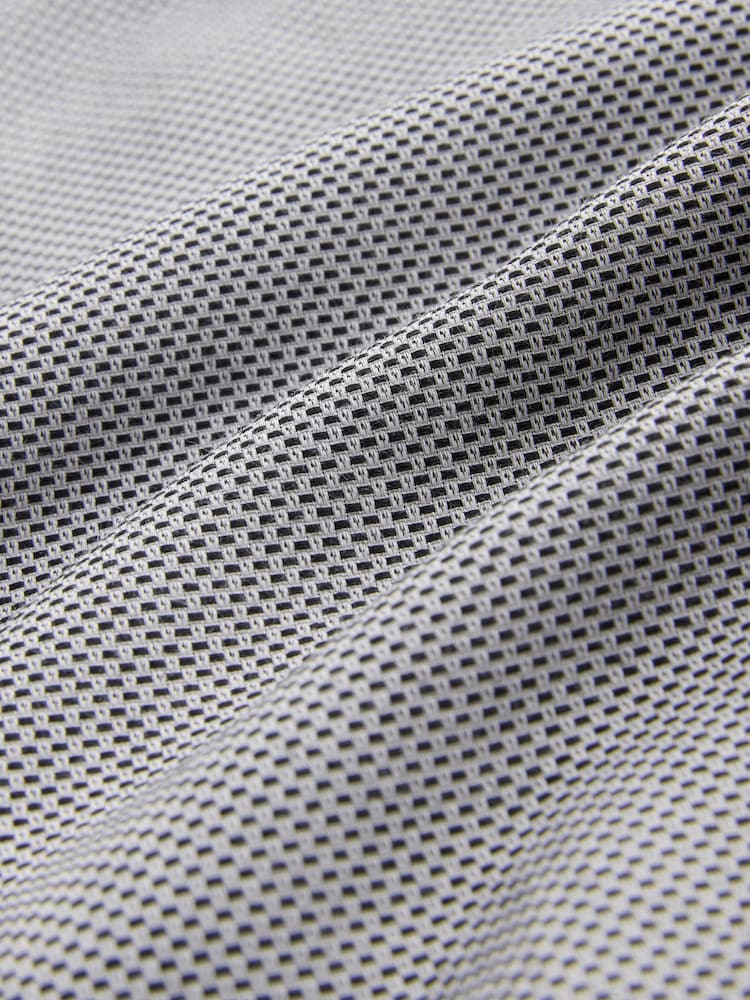 Charcoal Grey Texture Slim Fit Easy Care Textured Trimmed Shirt - Image 2 of 3 Charcoal Grey Texture Slim Fit Easy Care Textured Trimmed Shirt - Image 2 of 3