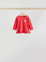Red/Blue/Cream Long Sleeve Top And Leggings Set 6 Piece (0mths-3yrs) - Image 7 of 17