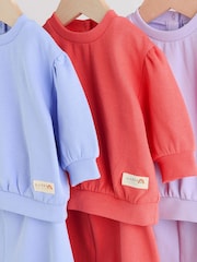 Purple/ Pink/ Blue Baby Sweatshirt & Joggers 6 Piece Set (0mths-2yrs) - Image 11 of 20