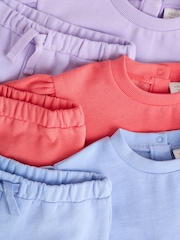 Purple/ Pink/ Blue Baby Sweatshirt & Joggers 6 Piece Set (0mths-2yrs) - Image 12 of 20