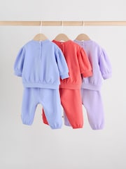 Purple/ Pink/ Blue Baby Sweatshirt & Joggers 6 Piece Set (0mths-2yrs) - Image 2 of 20