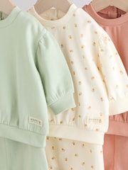 Sage Green/ Rust/ Cream Ditsy Baby Sweatshirt & Joggers 6 Piece Set (0mths-2yrs) - Image 11 of 15