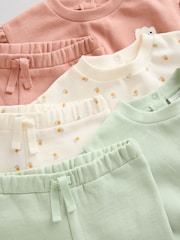 Sage Green/ Rust/ Cream Ditsy Baby Sweatshirt & Joggers 6 Piece Set (0mths-2yrs) - Image 12 of 15