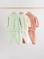 Sage Green/ Rust/ Cream Ditsy Baby Sweatshirt & Joggers 6 Piece Set (0mths-2yrs) - Image 2 of 15