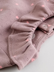Pink/ Cream/ Brown Ditsy - Baby Langarm-Bodys mit Rüschen im 4er-Pack (0 Monate bis 2 Jahre) - Bild 10 von 15