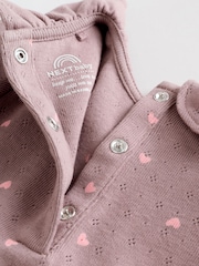 Pink/ Cream/ Brown Ditsy - Baby Langarm-Bodys mit Rüschen im 4er-Pack (0 Monate bis 2 Jahre) - Bild 12 von 15