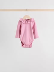 Pink/ Cream/ Brown Ditsy - Baby Langarm-Bodys mit Rüschen im 4er-Pack (0 Monate bis 2 Jahre) - Bild 3 von 15