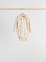 Pink/ Cream/ Brown Ditsy - Baby Langarm-Bodys mit Rüschen im 4er-Pack (0 Monate bis 2 Jahre) - Bild 4 von 15