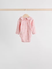 Pink/ Cream/ Brown Ditsy - Baby Langarm-Bodys mit Rüschen im 4er-Pack (0 Monate bis 2 Jahre) - Bild 7 von 15