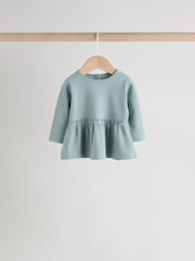 Pink Baby Long Sleeve Peplum Tops 4 Pack (0mths-2yrs) - Image 4 of 12
