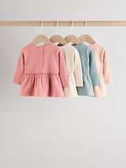 Pink Baby Long Sleeve Peplum Tops 4 Pack (0mths-2yrs) - Image 6 of 12