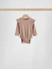 Purple/Yellow/Cream Ditsy Baby Long Sleeve Frill Bodysuits 4 Pack (0mths-2yrs) - Image 6 of 12