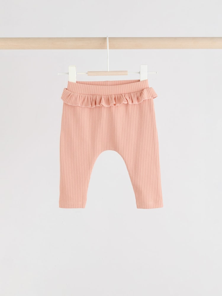 Sage Green/Coral/Ditsy Baby Leggings 4 Pack (0mths-2yrs) - Image 2 of 10