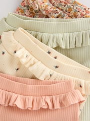 Sage Green/Coral/Ditsy Baby Leggings 4 Pack (0mths-2yrs) - Image 9 of 10