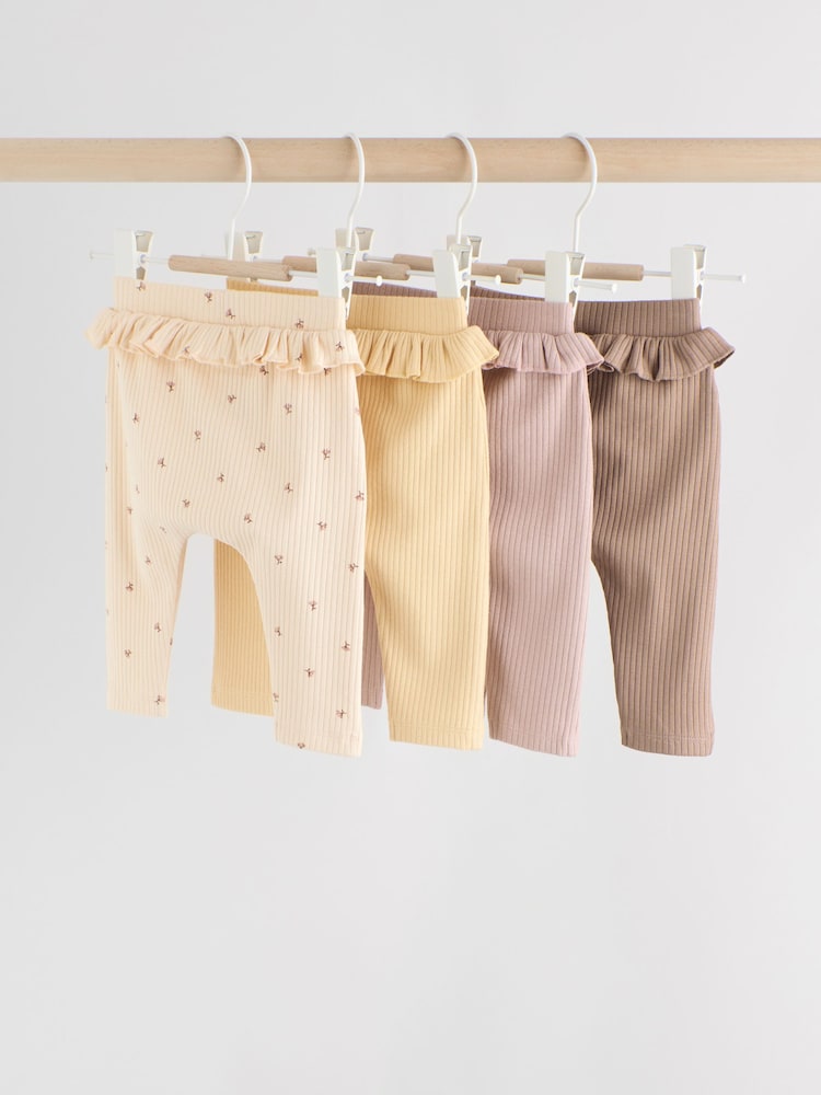 Purple/Yellow/Cream Ditsy Baby Leggings 4 Pack (0mths-2yrs) - Image 2 of 12