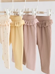 Purple/Yellow/Cream Ditsy Baby Leggings 4 Pack (0mths-2yrs) - Image 8 of 12