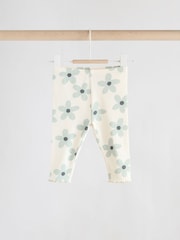 White/Blue Flower Baby Long Sleeve Frill Top And Leggings Set (0mths-2yrs) - Image 4 of 11