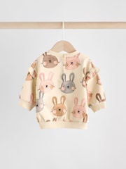 Cream/ Pink Bunny Rabbit Baby Sweater and Joggers 2 Piece Set (0mths-2yrs) - Image 5 of 10