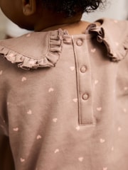 Chocolate Brown Heart Baby Frill Collar Sweater and Leggings 2 Piece Set (0mths-2yrs) - Image 3 of 16
